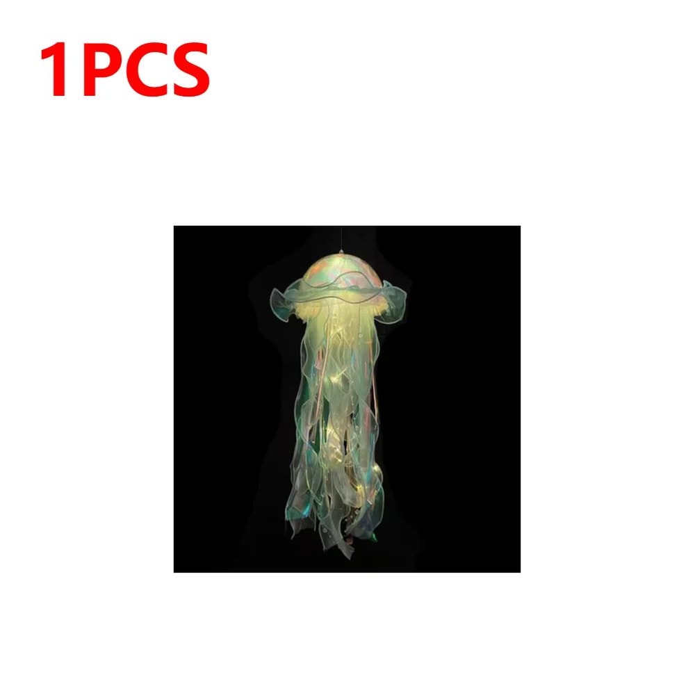 DIY Jellyfish LED Hanging Lamp Colorful BatteryPowered Ceiling Night Light For Bedroom Decor 7