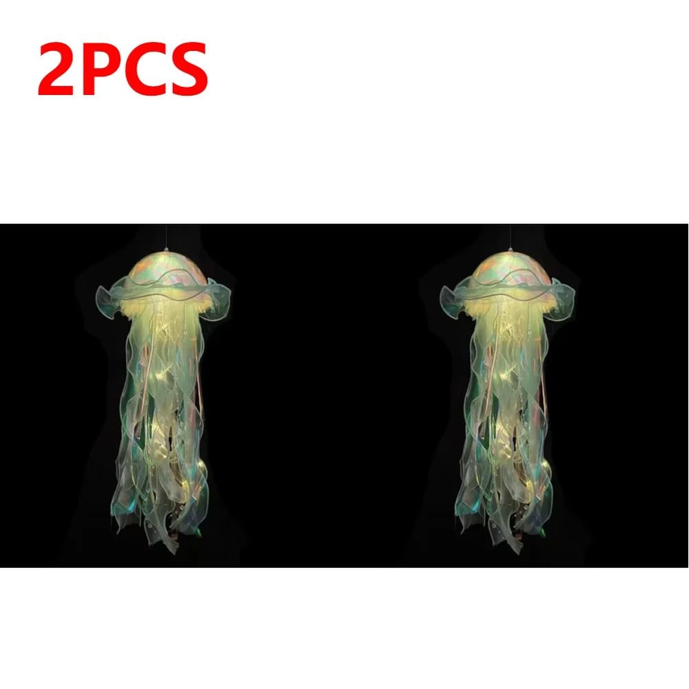 DIY Jellyfish LED Hanging Lamp Colorful BatteryPowered Ceiling Night Light For Bedroom Decor 11