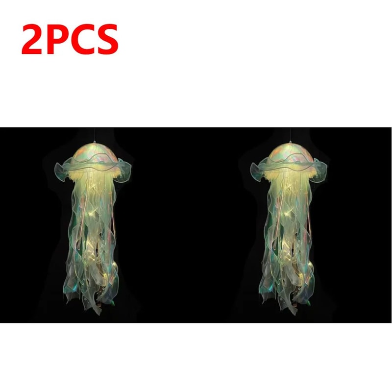 DIY Jellyfish LED Hanging Lamp Colorful BatteryPowered Ceiling Night Light For Bedroom Decor 11