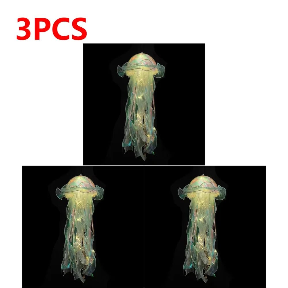 DIY Jellyfish LED Hanging Lamp Colorful BatteryPowered Ceiling Night Light For Bedroom Decor 15