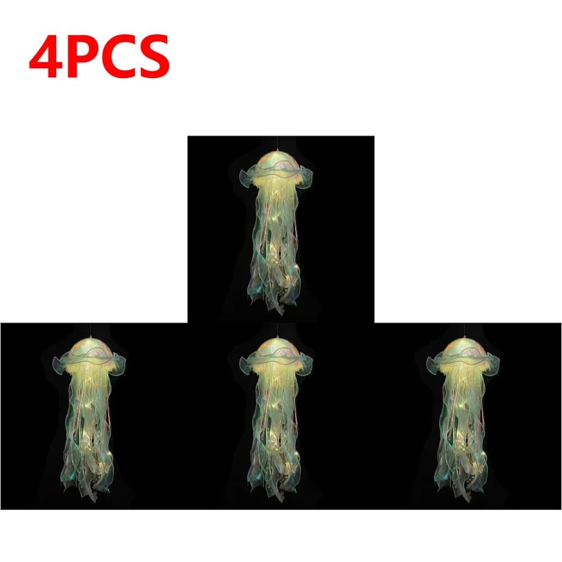 DIY Jellyfish LED Hanging Lamp Colorful BatteryPowered Ceiling Night Light For Bedroom Decor 18