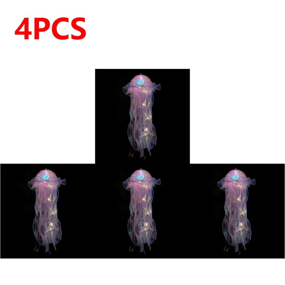 DIY Jellyfish LED Hanging Lamp Colorful BatteryPowered Ceiling Night Light For Bedroom Decor 20