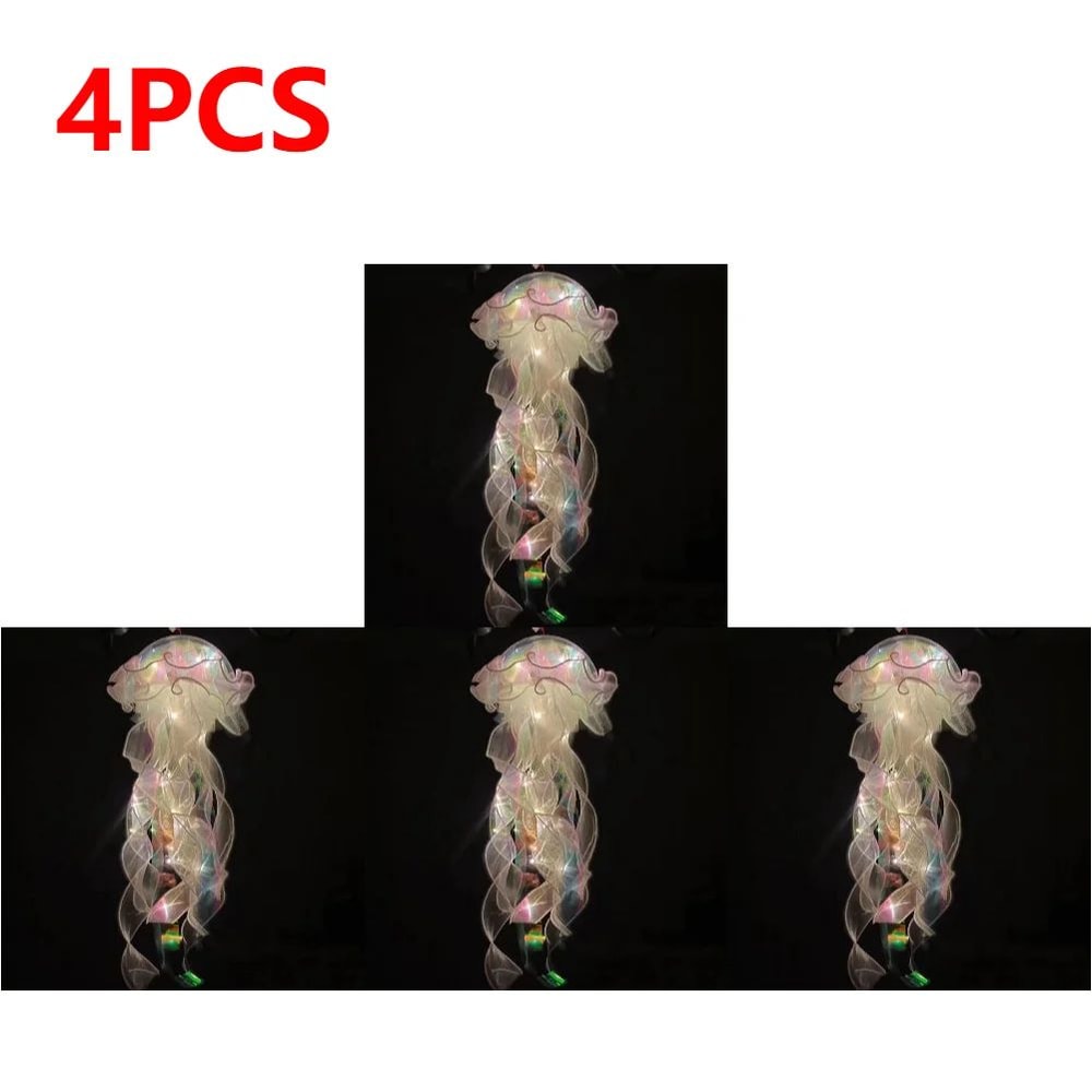 DIY Jellyfish LED Hanging Lamp Colorful BatteryPowered Ceiling Night Light For Bedroom Decor 21