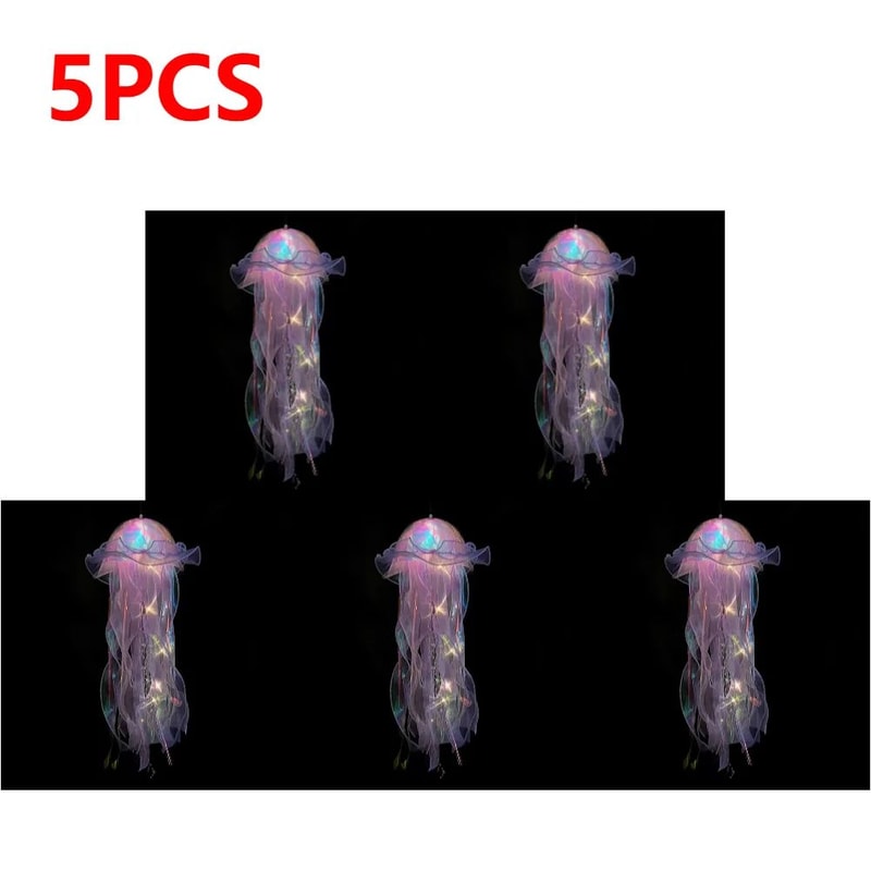 DIY Jellyfish LED Hanging Lamp Colorful BatteryPowered Ceiling Night Light For Bedroom Decor 23