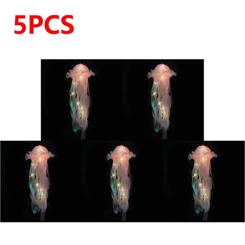 DIY Jellyfish LED Hanging Lamp Colorful BatteryPowered Ceiling Night Light For Bedroom Decor 25