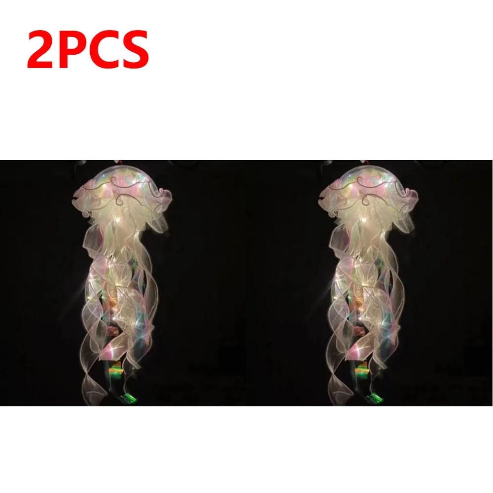 DIY Jellyfish LED Hanging Lamp Colorful BatteryPowered Ceiling Night Light For Bedroom Decor 13