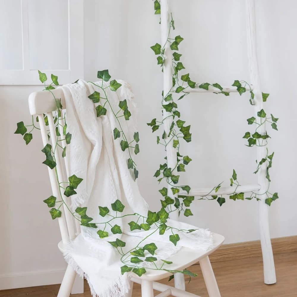 8268 In Artificial Ivy Garland Vine Realistic Green Silk Hanging Plant For Indoor Outdoor Decor 0