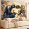 Vintage Knight Angel Tapestry Wall Hanging Elegant Prayer Scene Polyester Fabric Home Decor 2