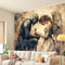 Vintage Knight Angel Tapestry Wall Hanging Elegant Prayer Scene Polyester Fabric Home Decor 5