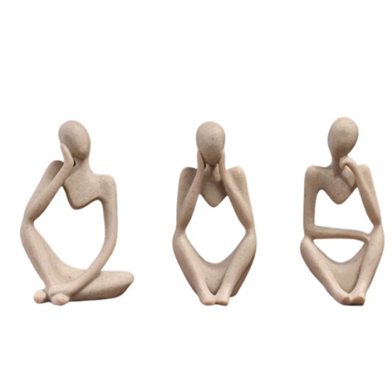 Minimalist Human Contemplation Sculpture Modern Abstract Figurine For Home Office Decor 2