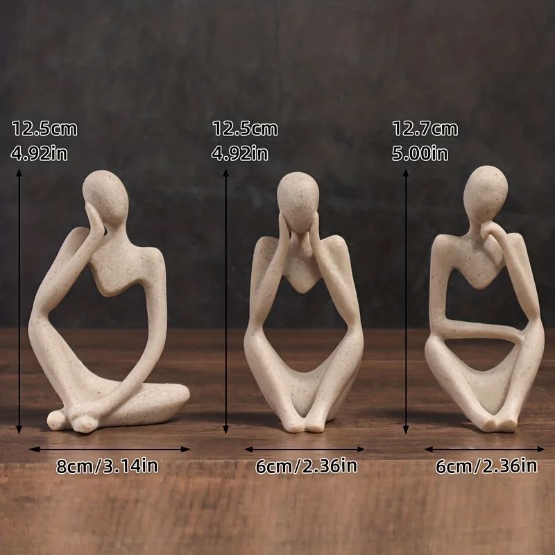 Minimalist Human Contemplation Sculpture Modern Abstract Figurine For Home Office Decor 4