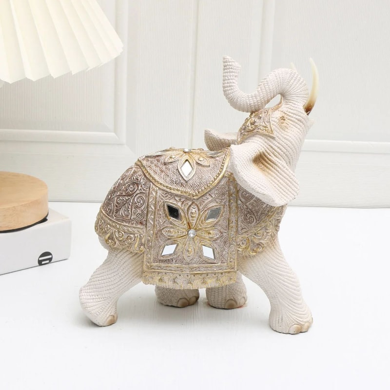 Lucky Elephant Feng Shui Statue Wealth Attraction Decorative Figurine For Home Office 2