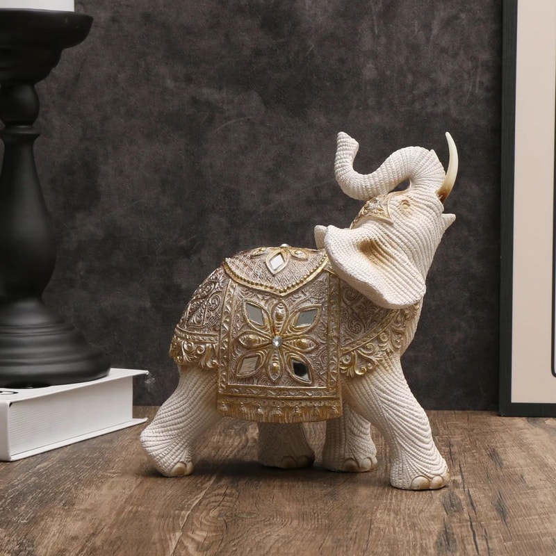 Lucky Elephant Feng Shui Statue Wealth Attraction Decorative Figurine For Home Office 1