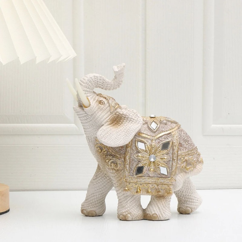 Lucky Elephant Feng Shui Statue Wealth Attraction Decorative Figurine For Home Office 5