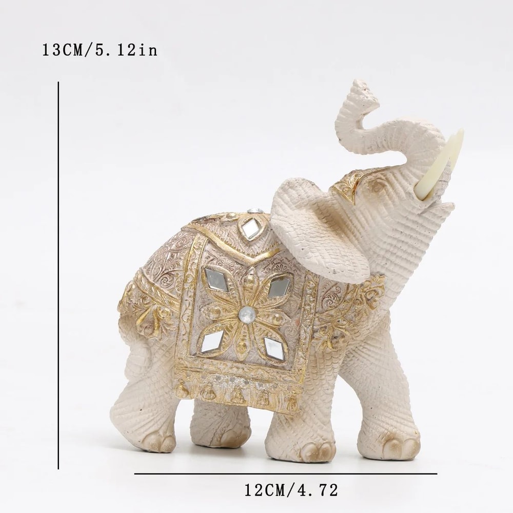 Lucky Elephant Feng Shui Statue Wealth Attraction Decorative Figurine For Home Office 6