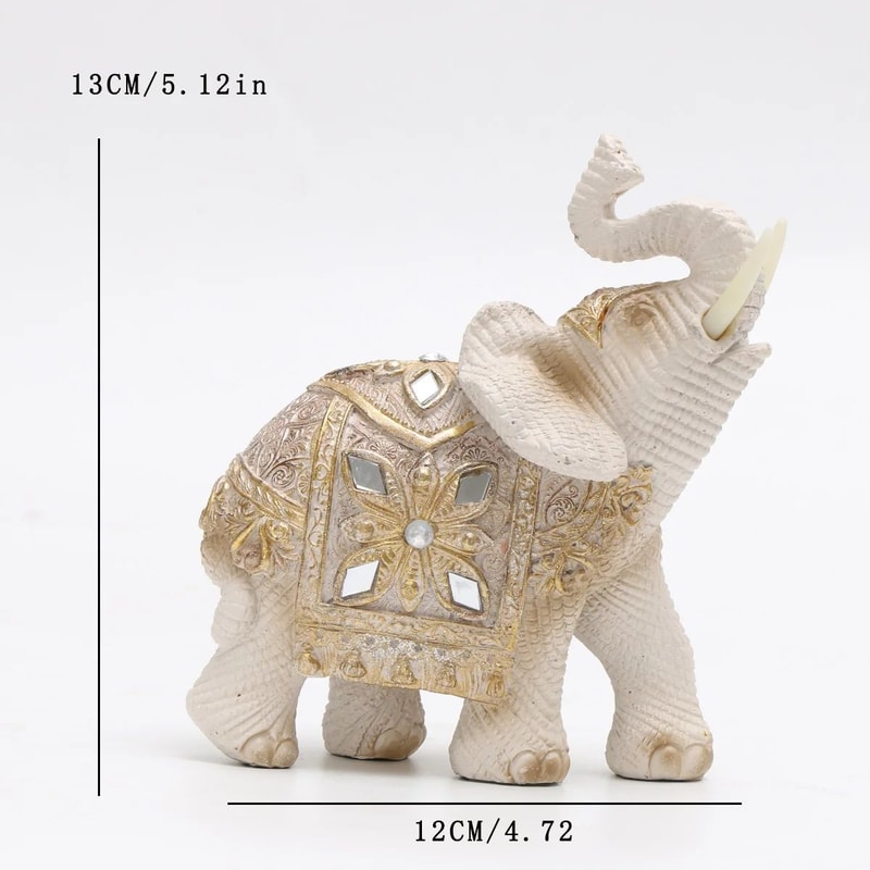Lucky Elephant Feng Shui Statue Wealth Attraction Decorative Figurine For Home Office 6