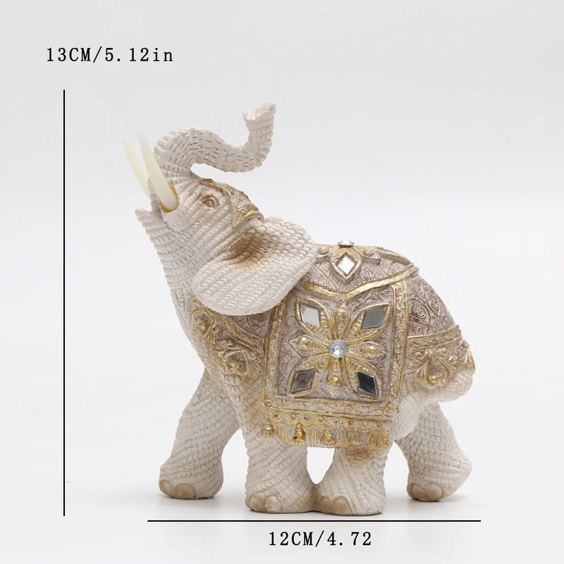 Lucky Elephant Feng Shui Statue Wealth Attraction Decorative Figurine For Home Office 7