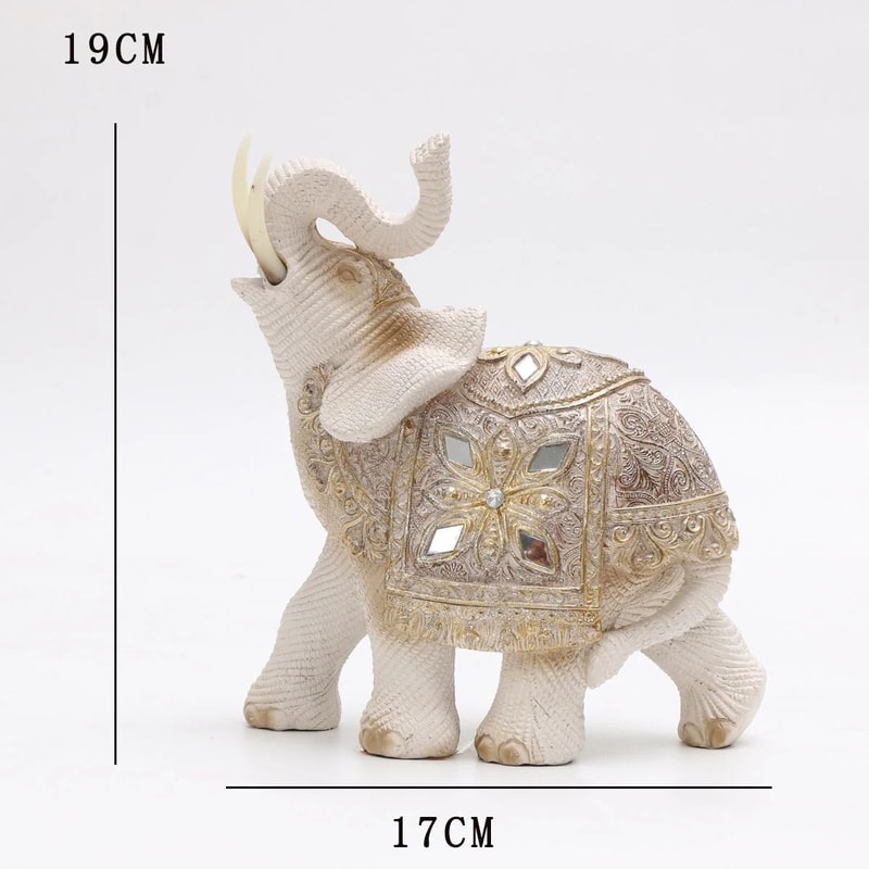 Lucky Elephant Feng Shui Statue Wealth Attraction Decorative Figurine For Home Office 8