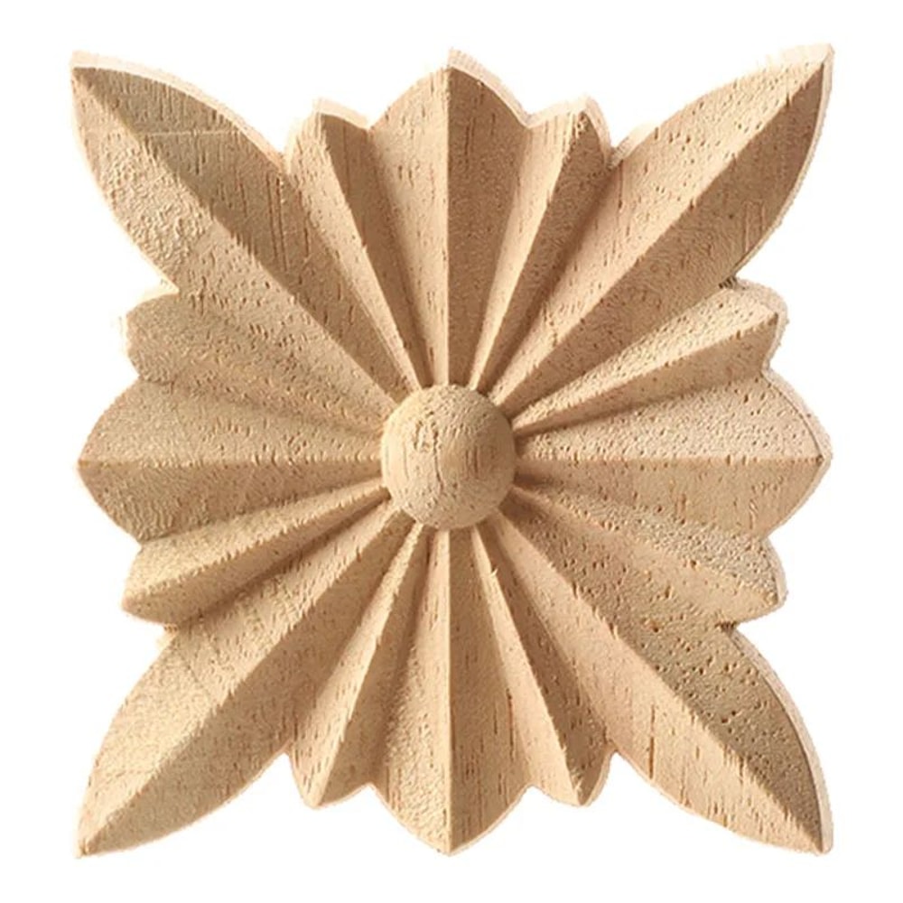 European Carved Wood Corner Applique Unpainted Floral Furniture Decal For Vintage Home Decor 1