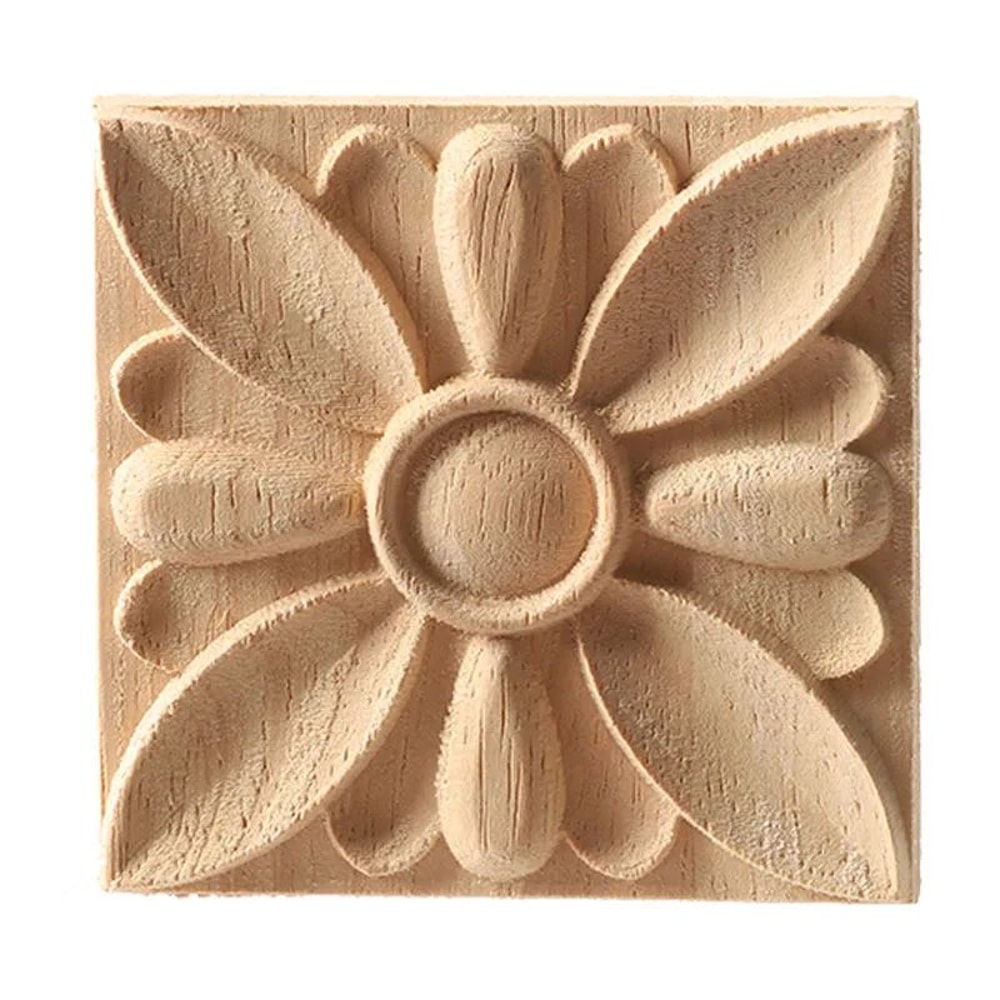 European Carved Wood Corner Applique Unpainted Floral Furniture Decal For Vintage Home Decor 3