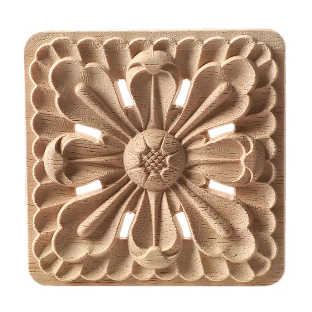 European Carved Wood Corner Applique Unpainted Floral Furniture Decal For Vintage Home Decor 4