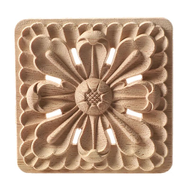 European Carved Wood Corner Applique Unpainted Floral Furniture Decal For Vintage Home Decor 4