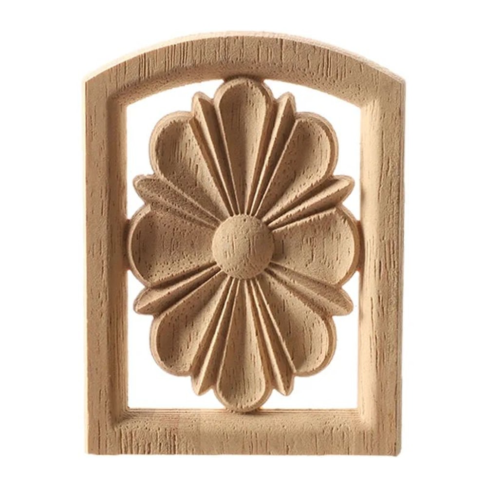 European Carved Wood Corner Applique Unpainted Floral Furniture Decal For Vintage Home Decor 5