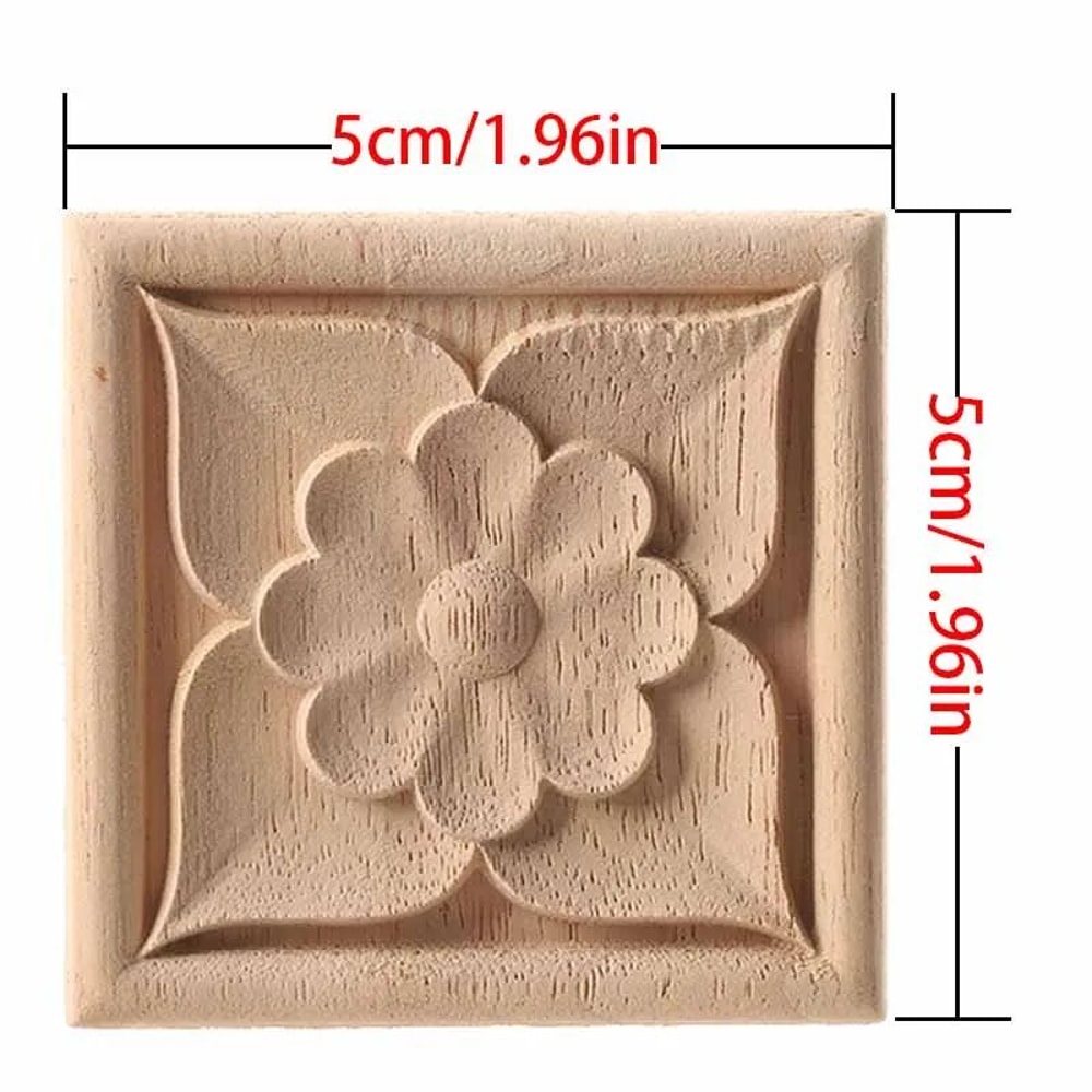 European Carved Wood Corner Applique Unpainted Floral Furniture Decal For Vintage Home Decor 6