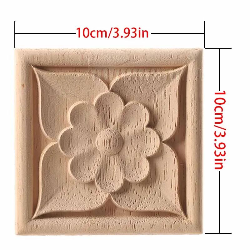 European Carved Wood Corner Applique Unpainted Floral Furniture Decal For Vintage Home Decor 9