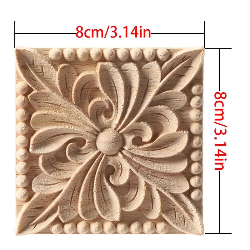 European Carved Wood Corner Applique Unpainted Floral Furniture Decal For Vintage Home Decor 14