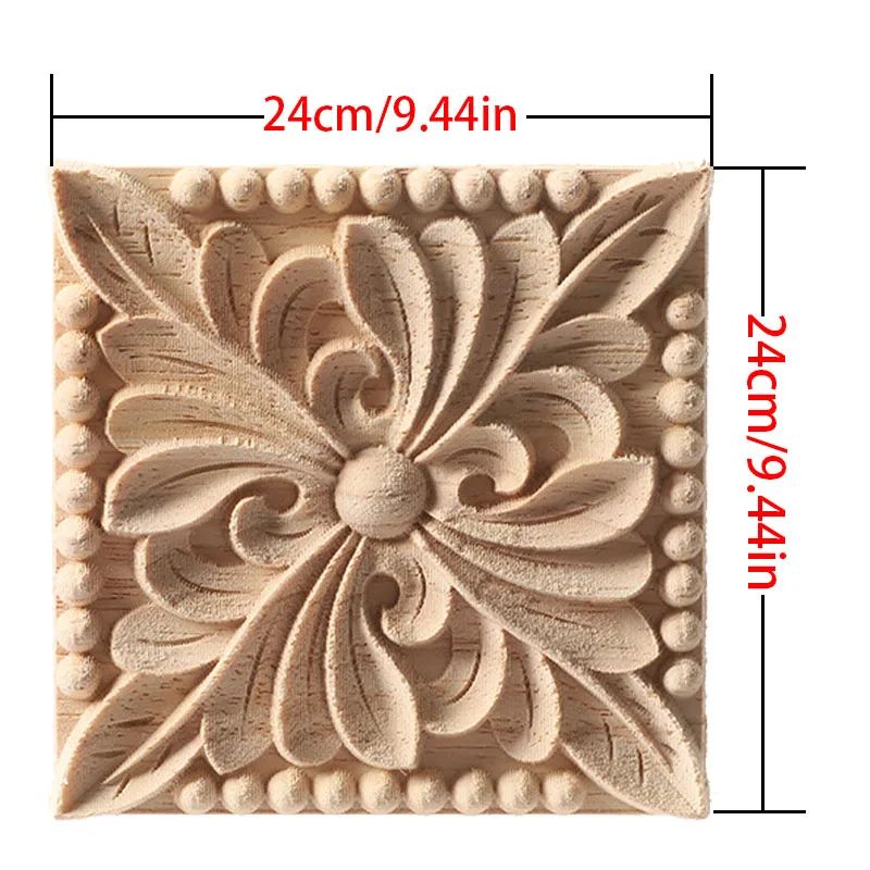 European Carved Wood Corner Applique Unpainted Floral Furniture Decal For Vintage Home Decor 19