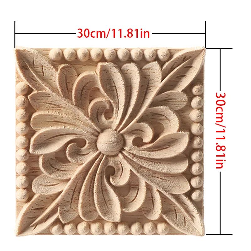 European Carved Wood Corner Applique Unpainted Floral Furniture Decal For Vintage Home Decor 20