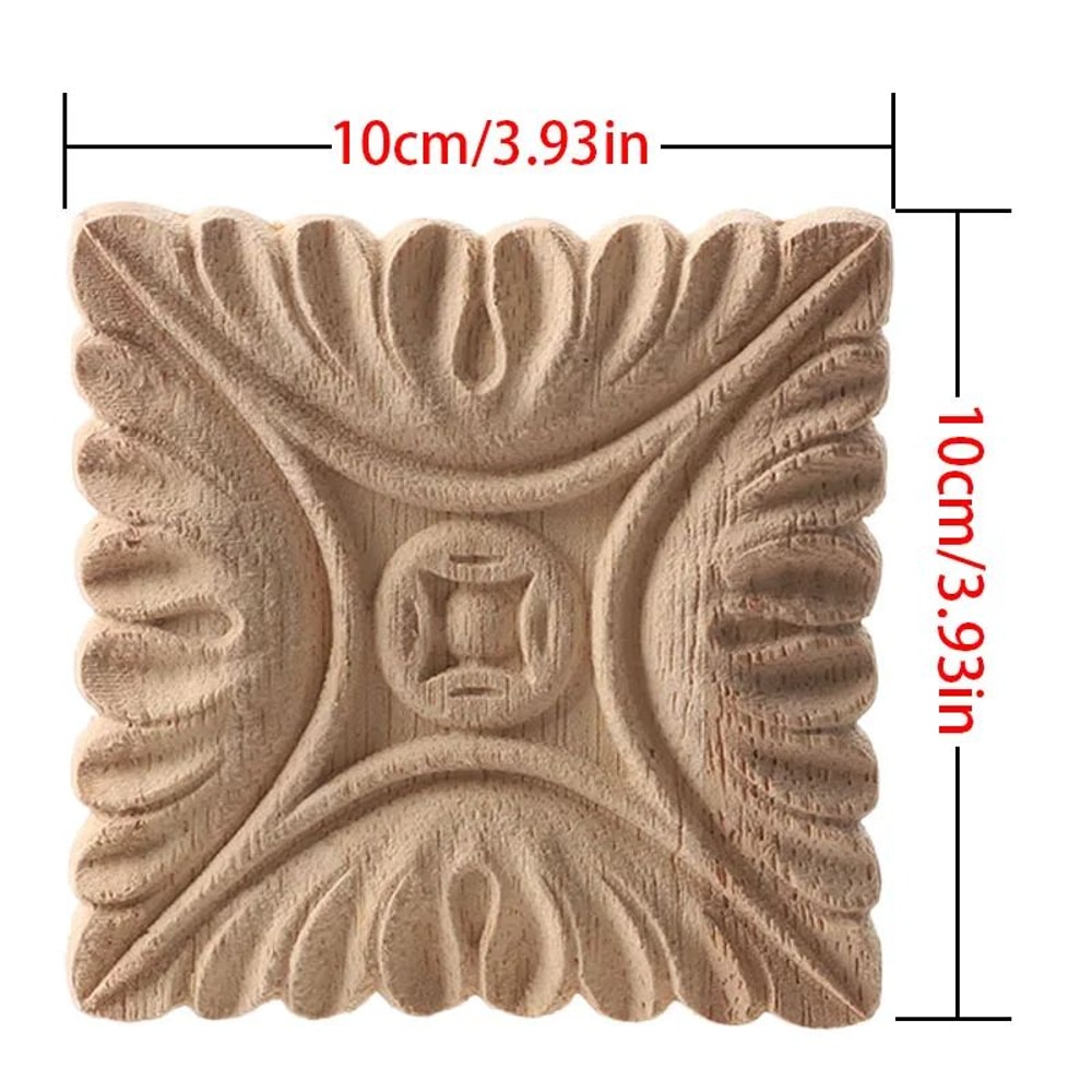 European Carved Wood Corner Applique Unpainted Floral Furniture Decal For Vintage Home Decor 23