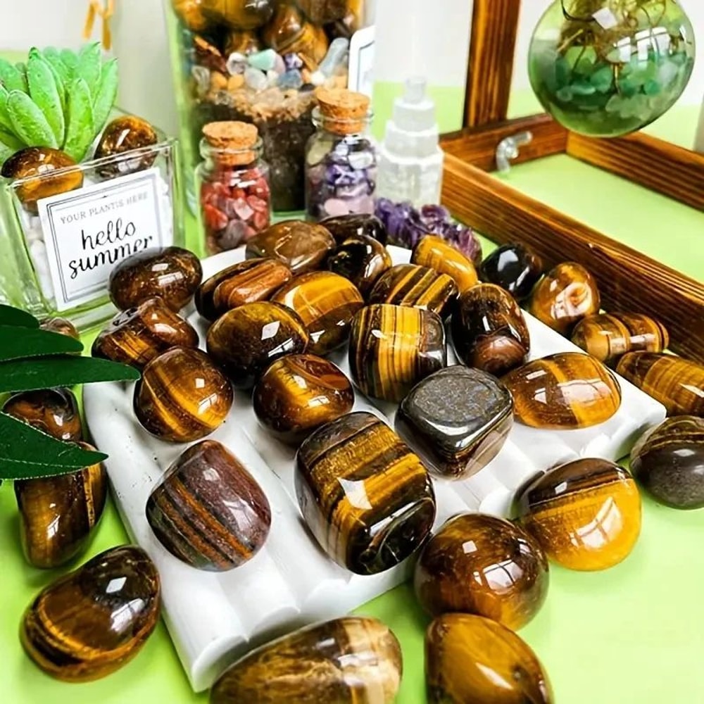 Tiger Eye Tumbled Crystal Stones Polished Natural Gemstones For Home Decor Healing 7