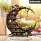 Bohemian Moon Acrylic Bookshelf Decor 2D Crystal Shelf With Fairy Light Display For Desktop Stylin 0