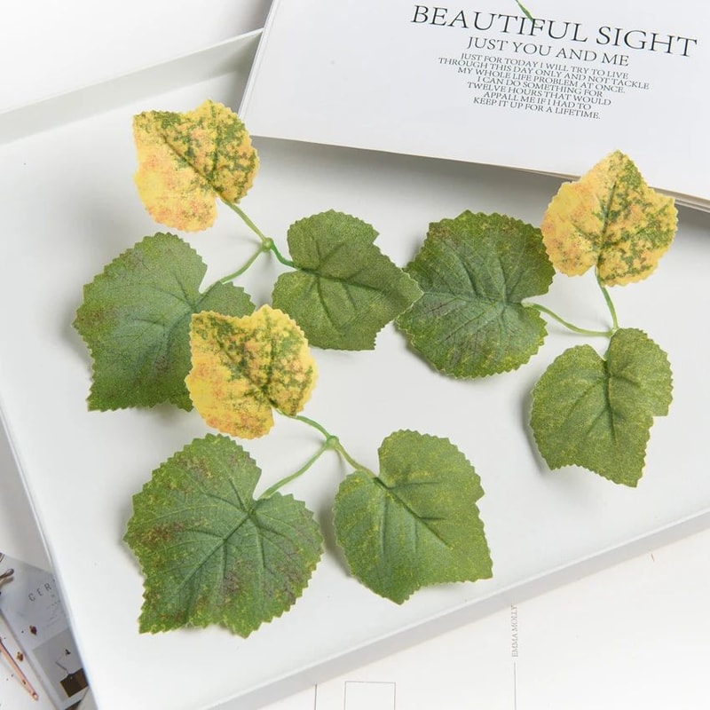 Artificial Grape Leaf Decor Set Silk Green Vine Leaves For Wedding Wreath Home Decoration 1