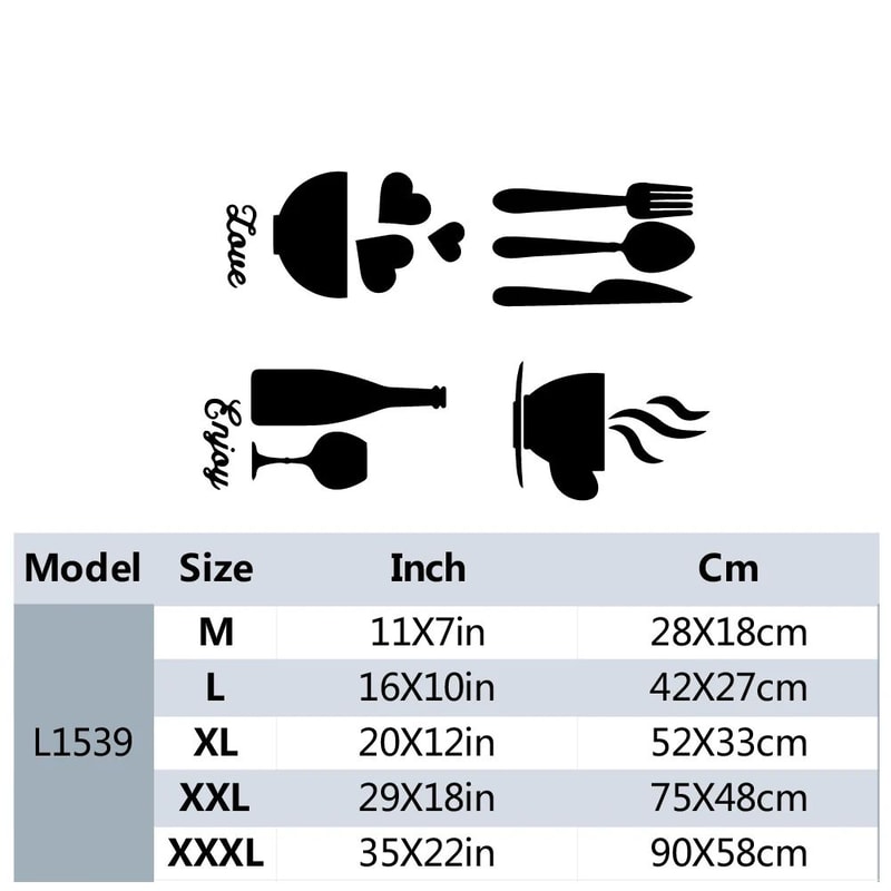 Modern Tableware Food Vinyl Wall Sticker Matte Kitchen Wallpaper Decor For Home Restaurant 2