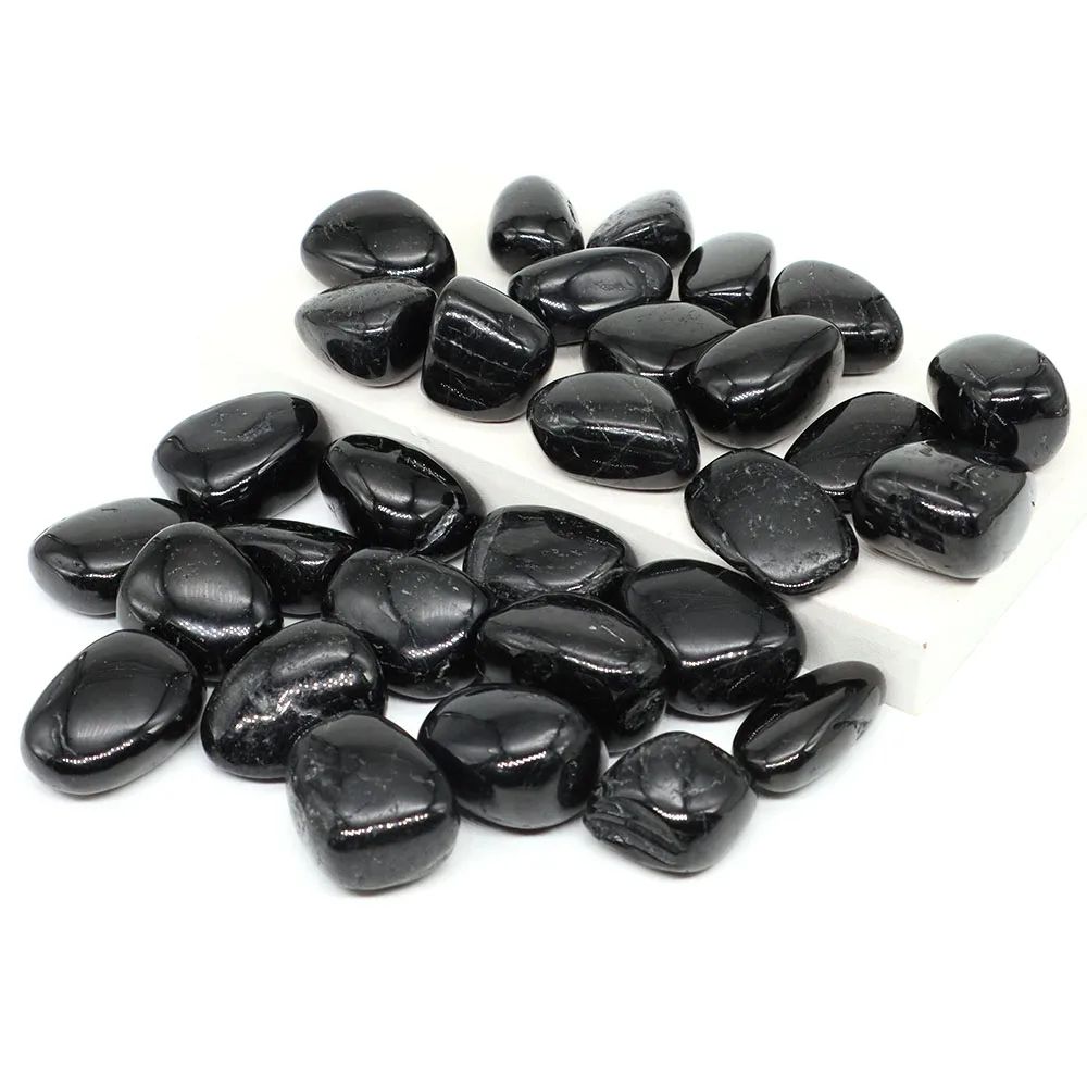 Natural Black Tourmaline Tumbled Stones Healing Crystal Energy Protection For Home Decor 1