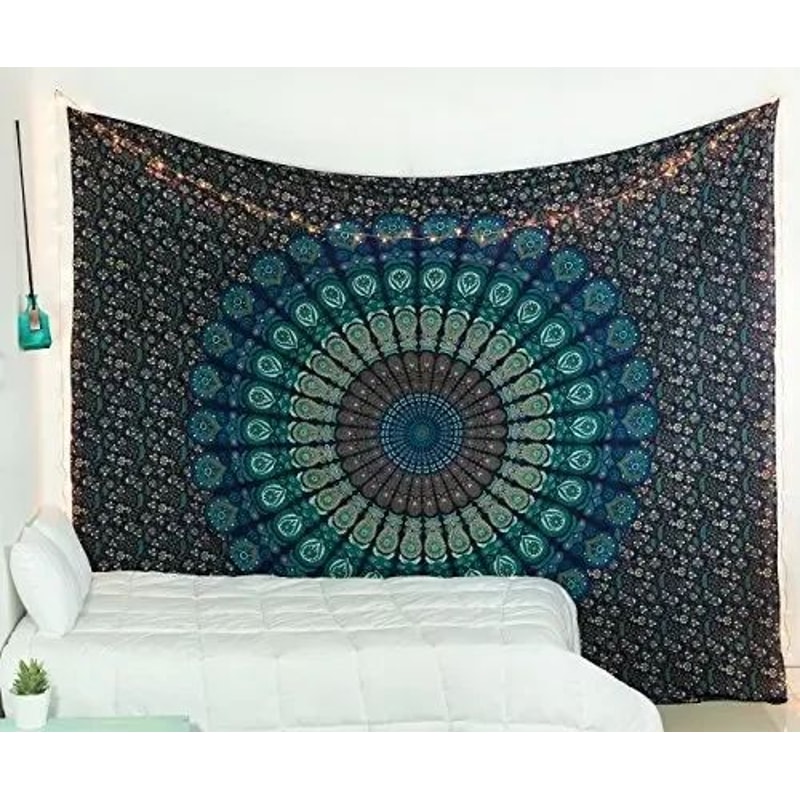 Bohemian Mandala Wall Tapestry Hippie Psychedelic Fabric Decor For Bedroom Living Space 3