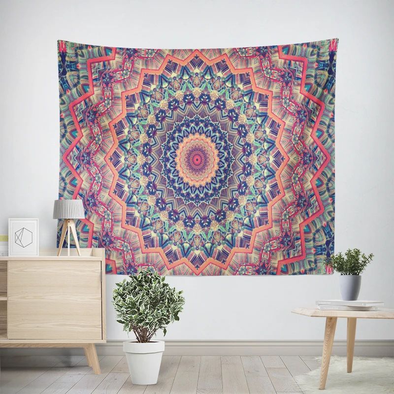Bohemian Mandala Wall Tapestry Hippie Psychedelic Fabric Decor For Bedroom Living Space 15