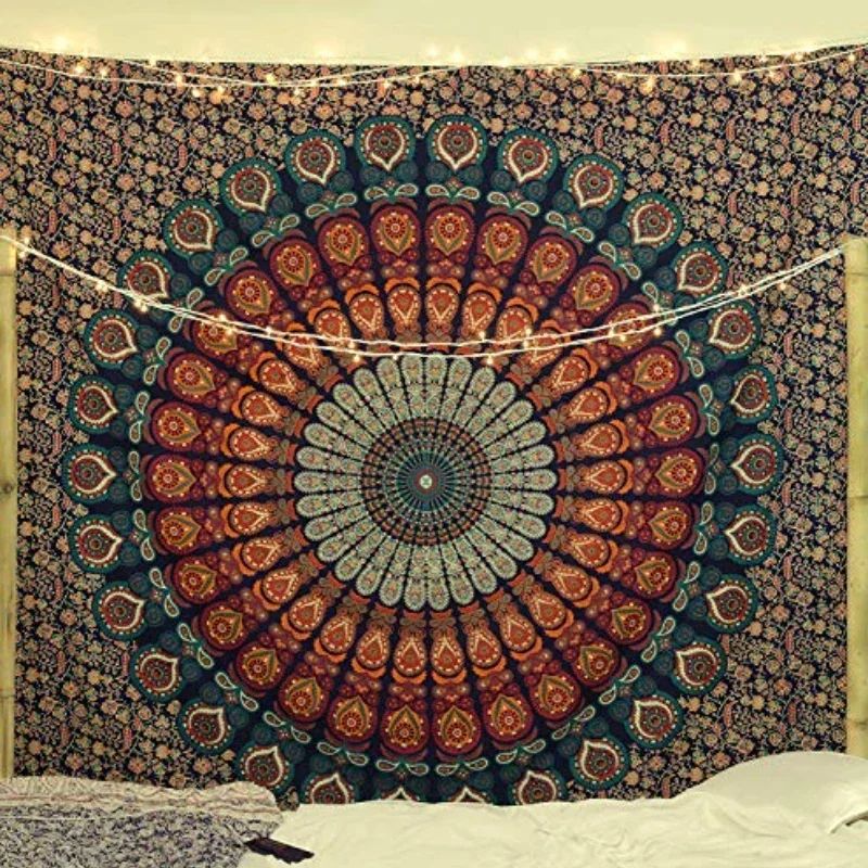 Bohemian Mandala Wall Tapestry Hippie Psychedelic Fabric Decor For Bedroom Living Space 8