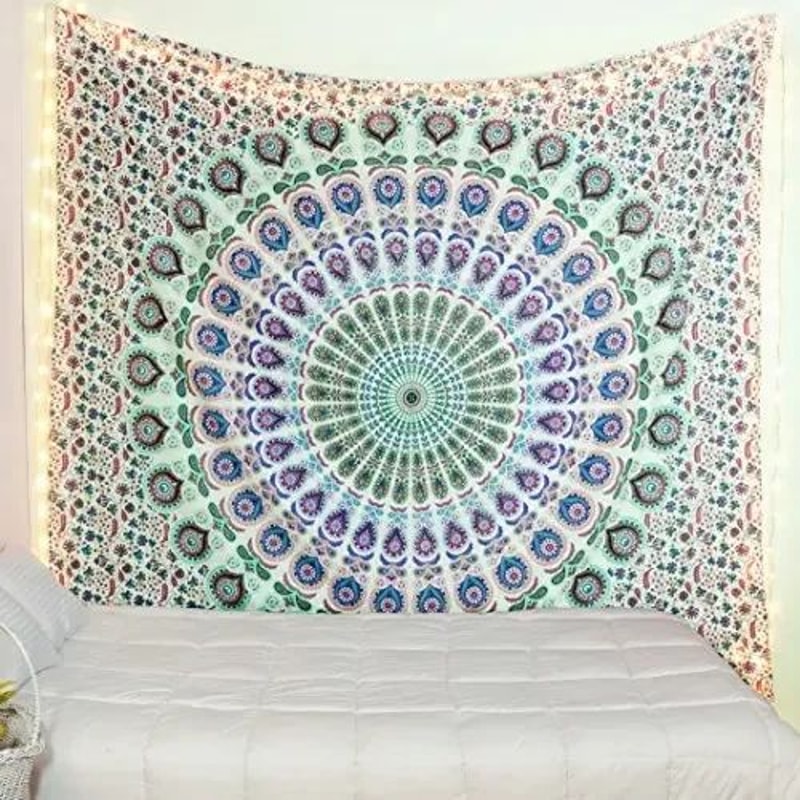 Bohemian Mandala Wall Tapestry Hippie Psychedelic Fabric Decor For Bedroom Living Space 9