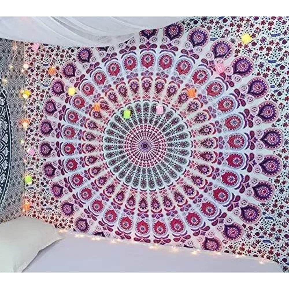 Bohemian Mandala Wall Tapestry Hippie Psychedelic Fabric Decor For Bedroom Living Space 13