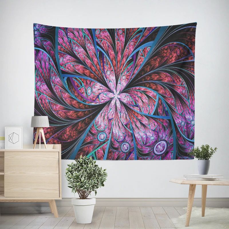 Bohemian Mandala Wall Tapestry Hippie Psychedelic Fabric Decor For Bedroom Living Space 17