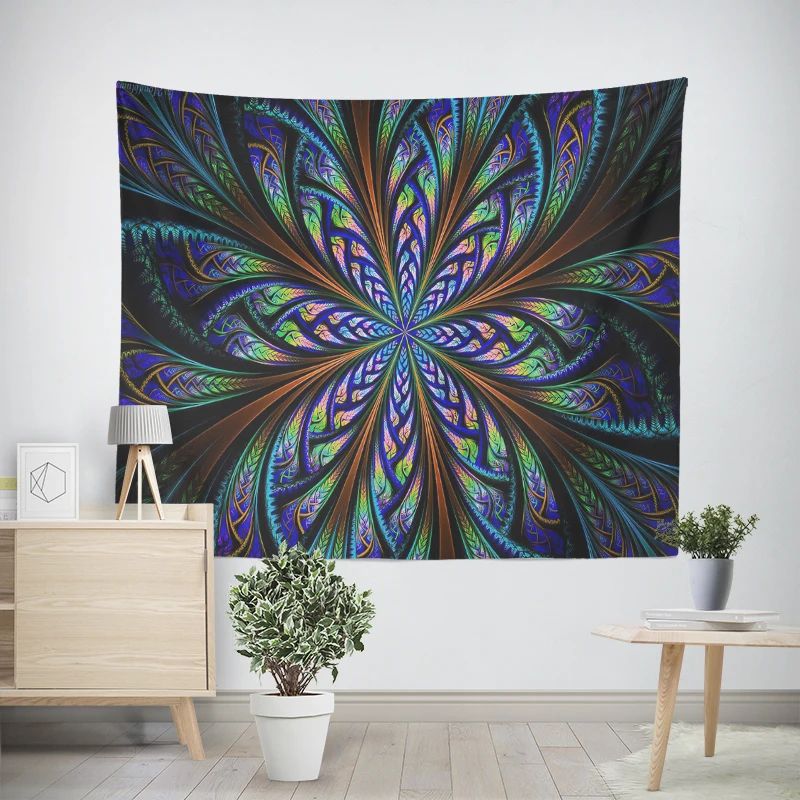 Bohemian Mandala Wall Tapestry Hippie Psychedelic Fabric Decor For Bedroom Living Space 18