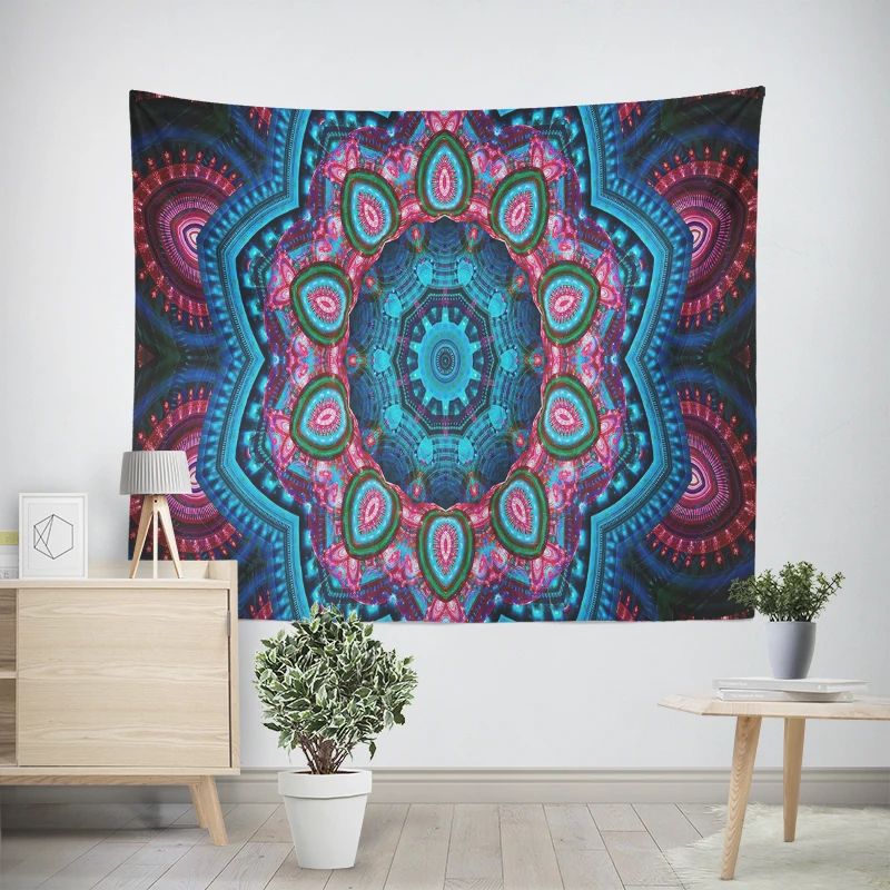 Bohemian Mandala Wall Tapestry Hippie Psychedelic Fabric Decor For Bedroom Living Space 20