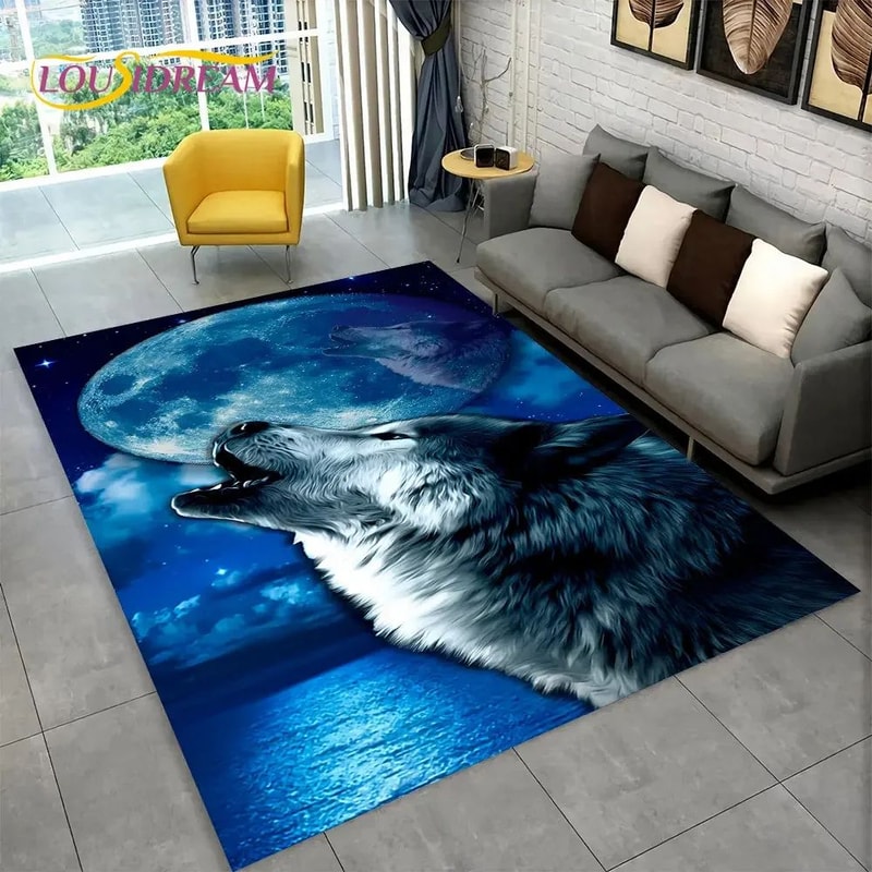 3D Animal Print Area Rug NonSlip Flannel Carpet For Living Room Bedroom Home Decor 5