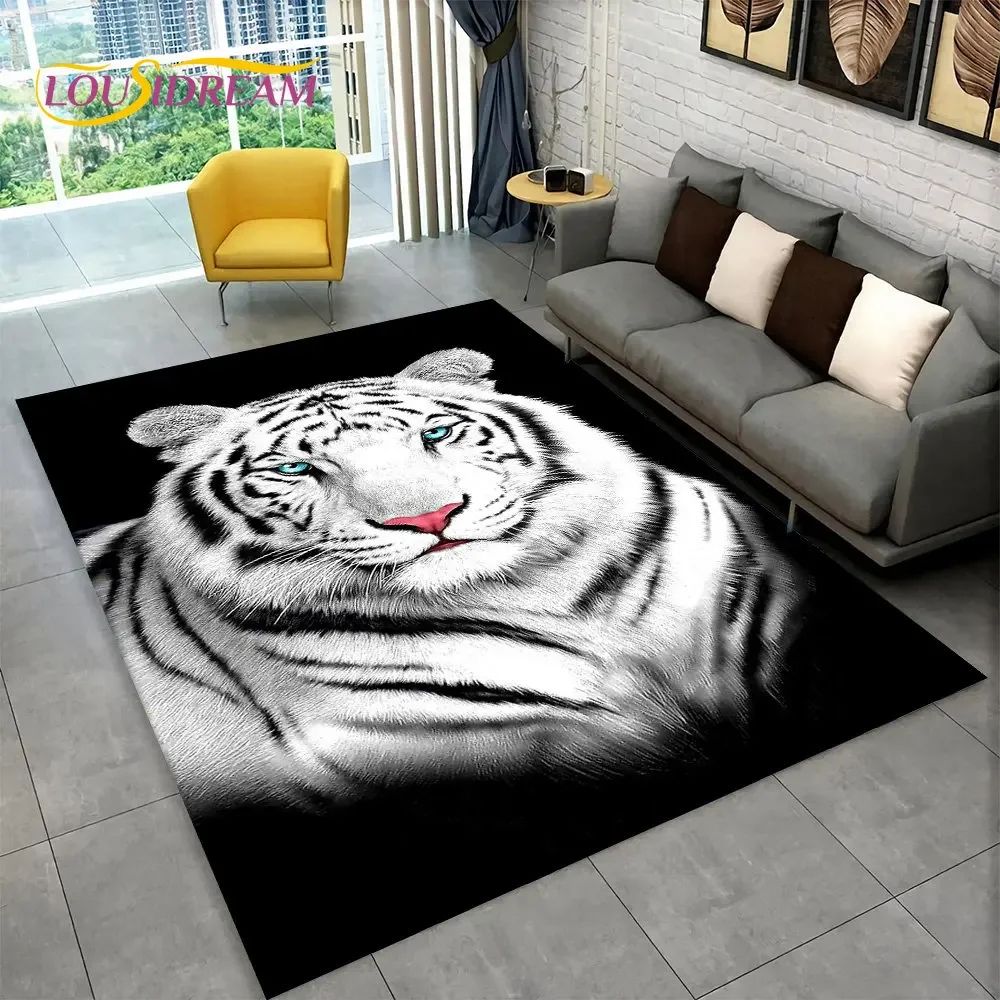 3D Animal Print Area Rug NonSlip Flannel Carpet For Living Room Bedroom Home Decor 19