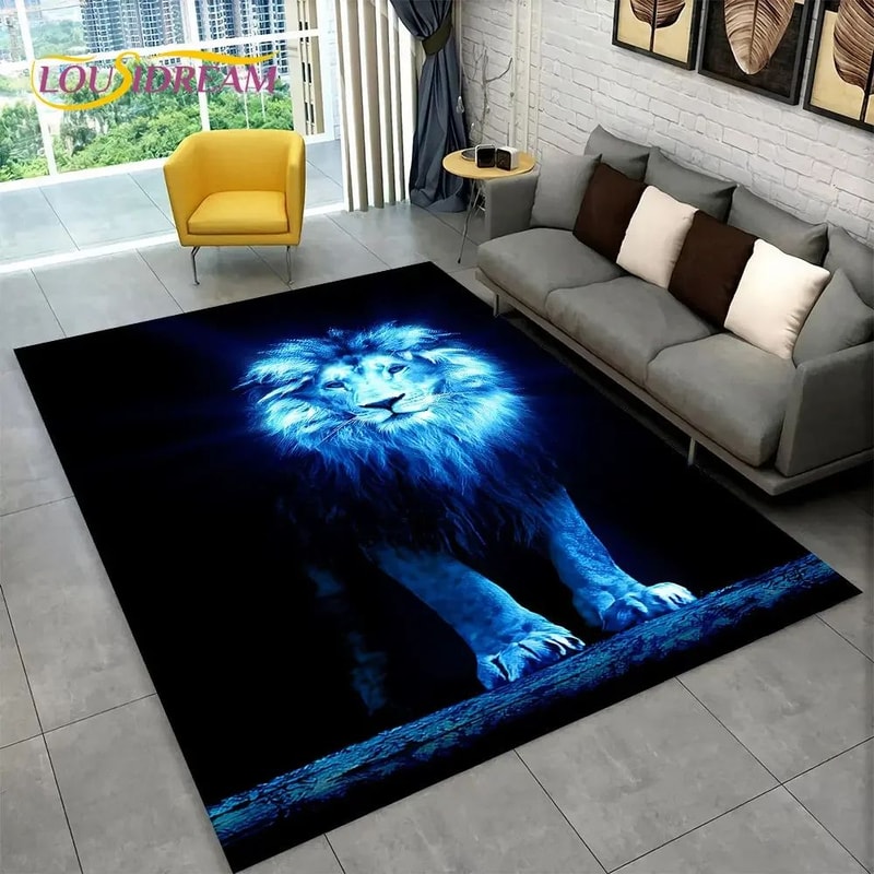 3D Animal Print Area Rug NonSlip Flannel Carpet For Living Room Bedroom Home Decor 21