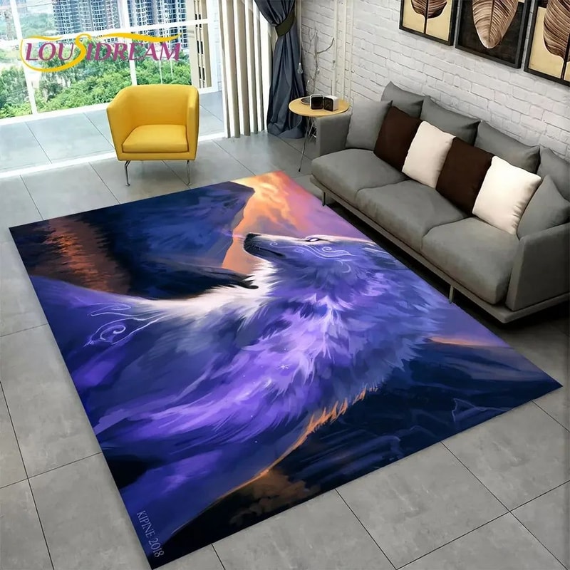 3D Animal Print Area Rug NonSlip Flannel Carpet For Living Room Bedroom Home Decor 23